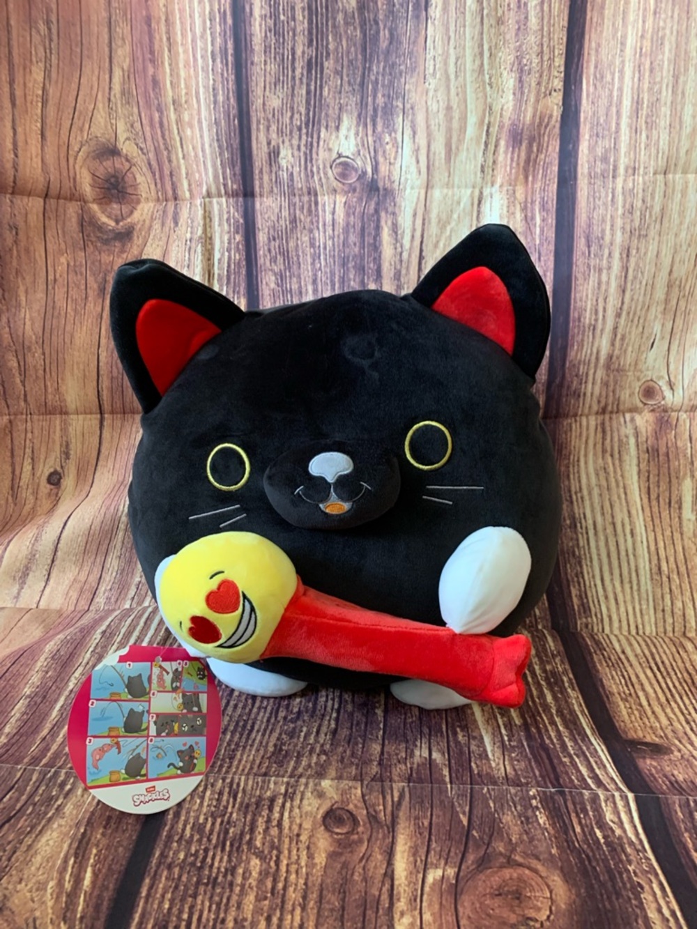 NWT ZURU Snackles “PEZ Candy” Black Cat LUNA Soft Stuffed Jumbo Plush Sz: 14”